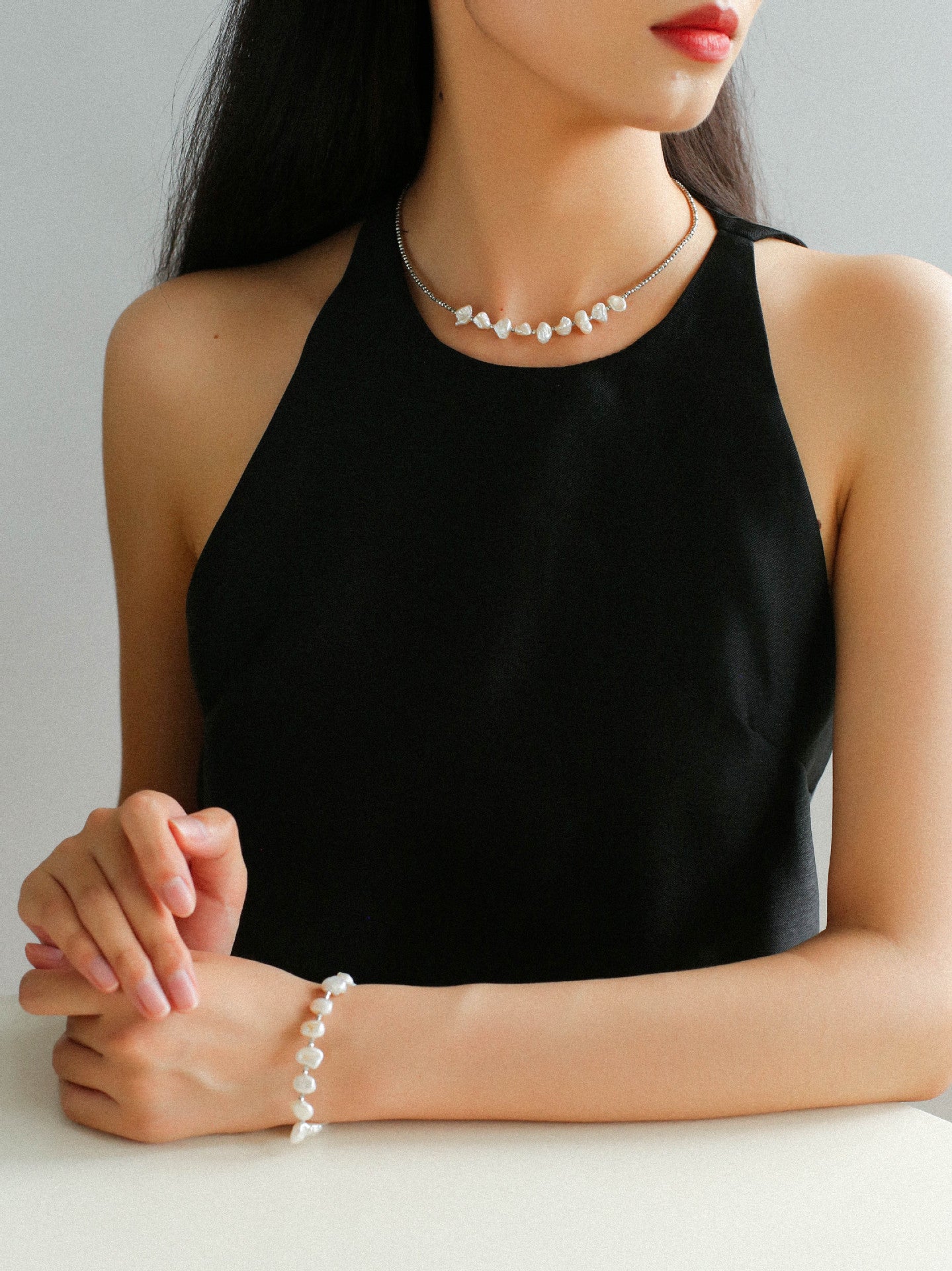 Luxury Shining Passepartout Crushed Baroque Pearl Necklace - floysun
