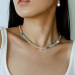 Macaron Three-Tone Crystal Freshwater Pearl Drop Earrings - floysun