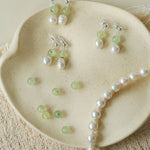 Macaron Three-Tone Crystal Freshwater Pearl Drop Earrings - floysun