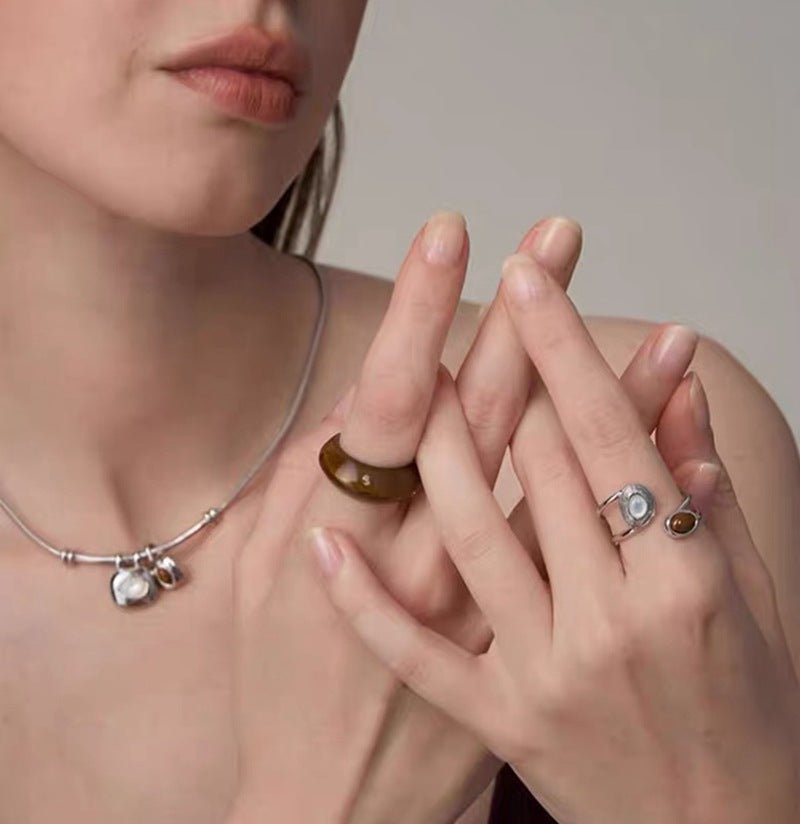 Maillard New Chinese Style Natural Stone & Wood - Grain Ring - floysun