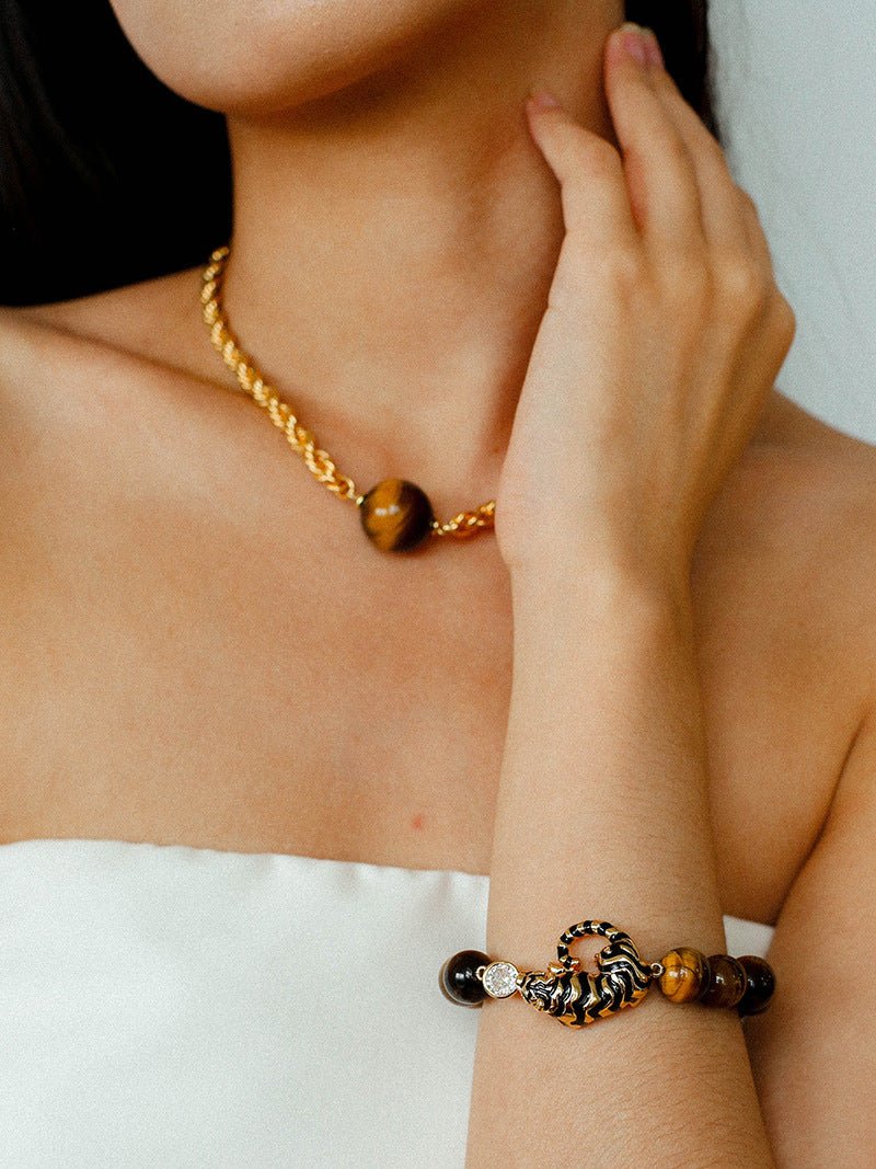 Maillard Tiger’s Eye Beaded Bracelet - floysun