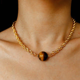 Maillard Tone Tiger’s Eye Chian Necklace - floysun