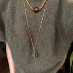 Maillard Tone Tiger’s Eye Chian Necklace - floysun