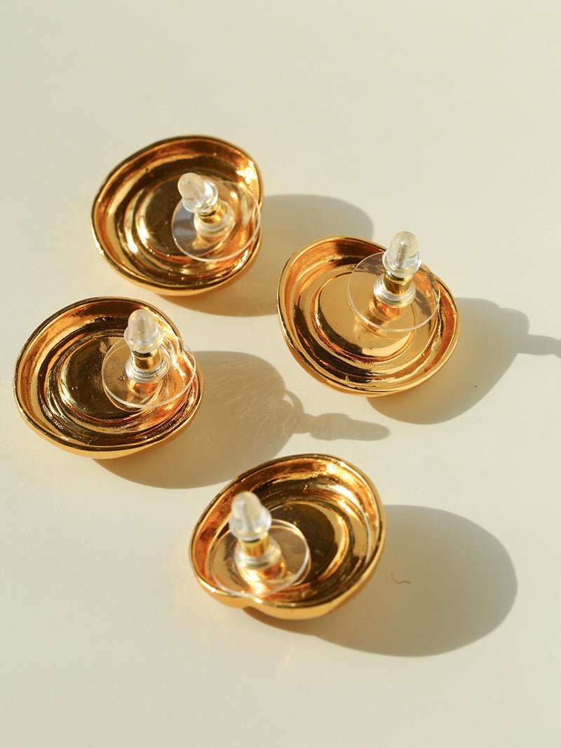 Maillard Vintage Tiger Eye & Black Agate Stud Earrings - floysun