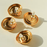 Maillard Vintage Tiger Eye & Black Agate Stud Earrings - floysun