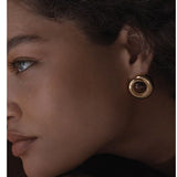 Maillard Vintage Tiger Eye & Black Agate Stud Earrings - floysun