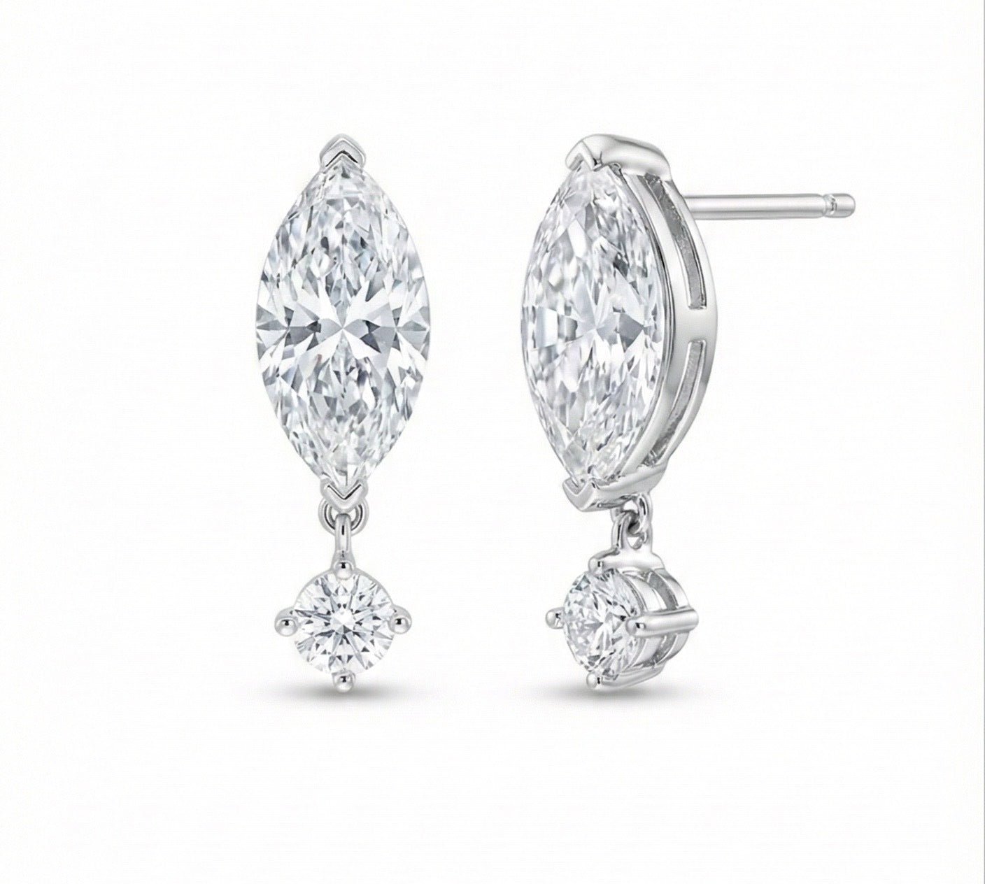 Marquise Cut 5A Zircon Drop Earrings 925 Sterling Silver Dangle Earrings - floysun