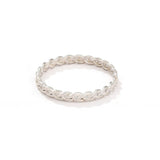 Matte Brushed 925 Sterling Silver Braided Twist Band Rings - floysun