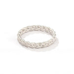 Matte Brushed 925 Sterling Silver Braided Twist Band Rings - floysun