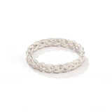 Matte Brushed 925 Sterling Silver Braided Twist Band Rings - floysun