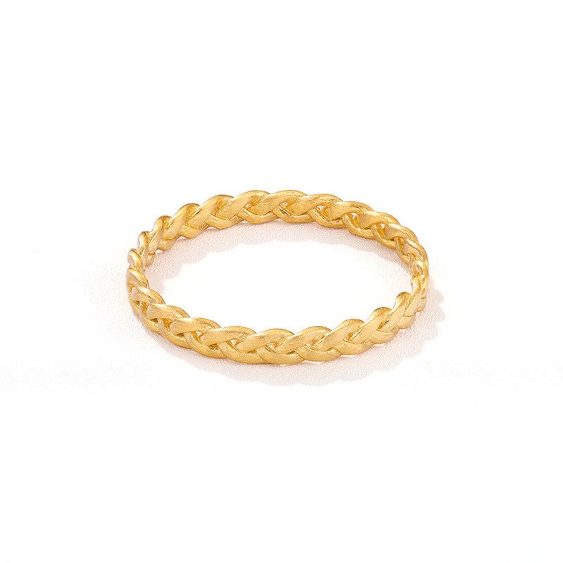 Matte Brushed 925 Sterling Silver Braided Twist Band Rings - floysun