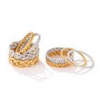 Matte Brushed 925 Sterling Silver Braided Twist Band Rings - floysun