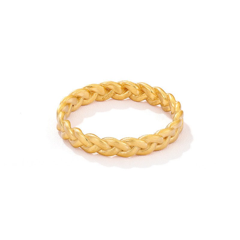 Matte Brushed 925 Sterling Silver Braided Twist Band Rings - floysun