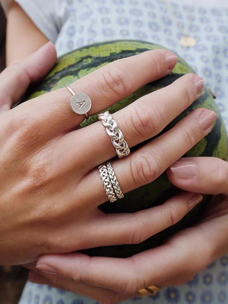 Matte Brushed 925 Sterling Silver Braided Twist Band Rings - floysun