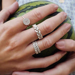 Matte Brushed 925 Sterling Silver Braided Twist Band Rings - floysun