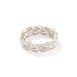 Matte Brushed 925 Sterling Silver Braided Twist Band Rings - floysun