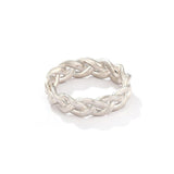 Matte Brushed 925 Sterling Silver Braided Twist Band Rings - floysun