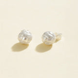Matte Brushed Woven Ball Stud Earrings - floysun