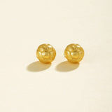 Matte Brushed Woven Ball Stud Earrings - floysun
