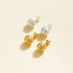 Matte Brushed Woven Ball Stud Earrings - floysun