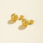 Matte Brushed Woven Ball Stud Earrings - floysun