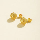 Matte Brushed Woven Ball Stud Earrings - floysun
