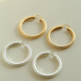 Matte Sand - Finish Hoop Earrings - floysun