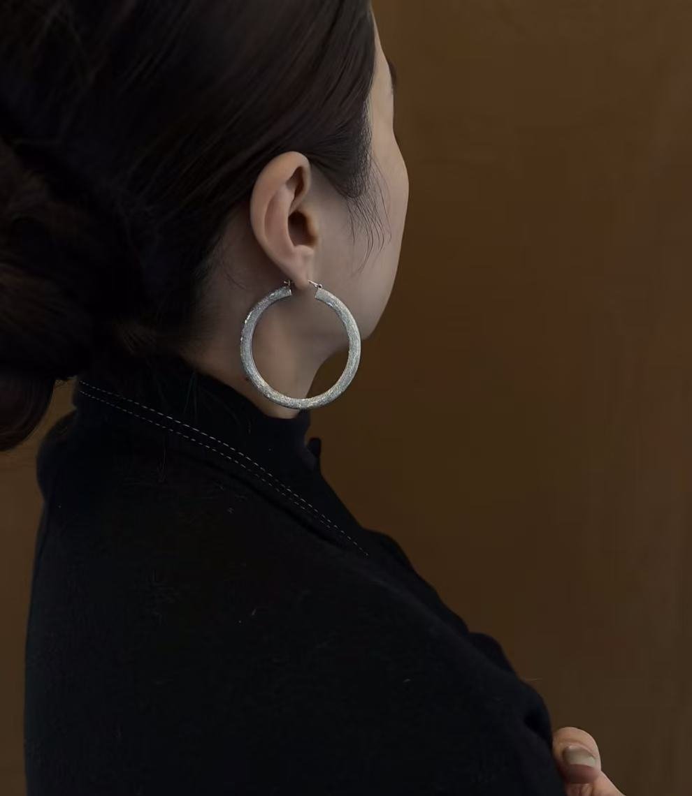 Matte Sand - Finish Hoop Earrings - floysun