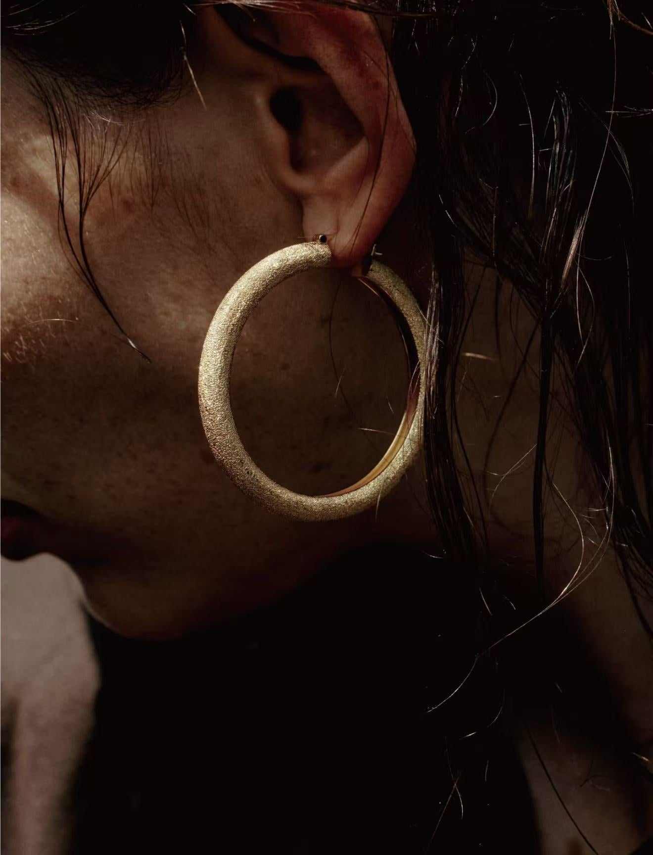 Matte Sand - Finish Hoop Earrings - floysun