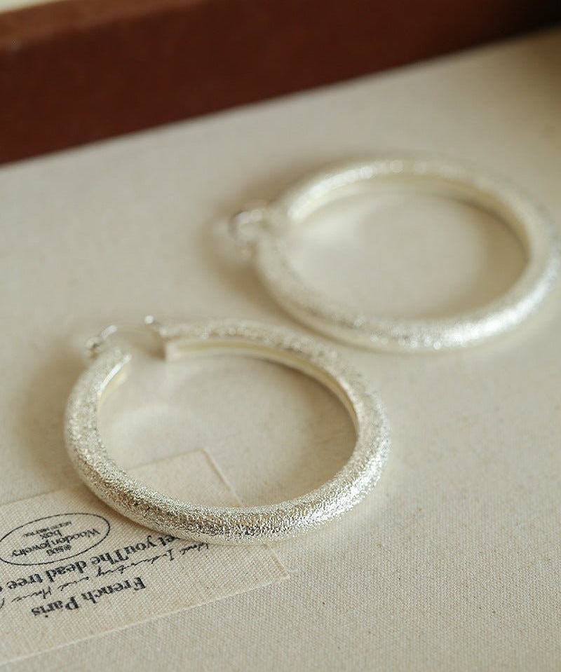 Matte Sand - Finish Hoop Earrings - floysun