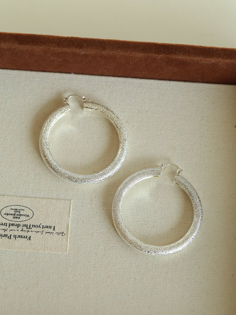 Matte Sand - Finish Hoop Earrings - floysun