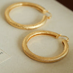 Matte Sand - Finish Hoop Earrings - floysun