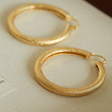 Matte Sand - Finish Hoop Earrings - floysun