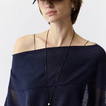 Matte Silver Key Pendant Necklace – Adjustable Black Cord Long Necklace - floysun