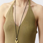 Matte Silver Key Pendant Necklace – Adjustable Black Cord Long Necklace - floysun