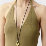 Matte Silver Key Pendant Necklace – Adjustable Black Cord Long Necklace - floysun