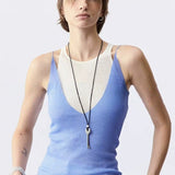 Matte Silver Key Pendant Necklace – Adjustable Black Cord Long Necklace - floysun