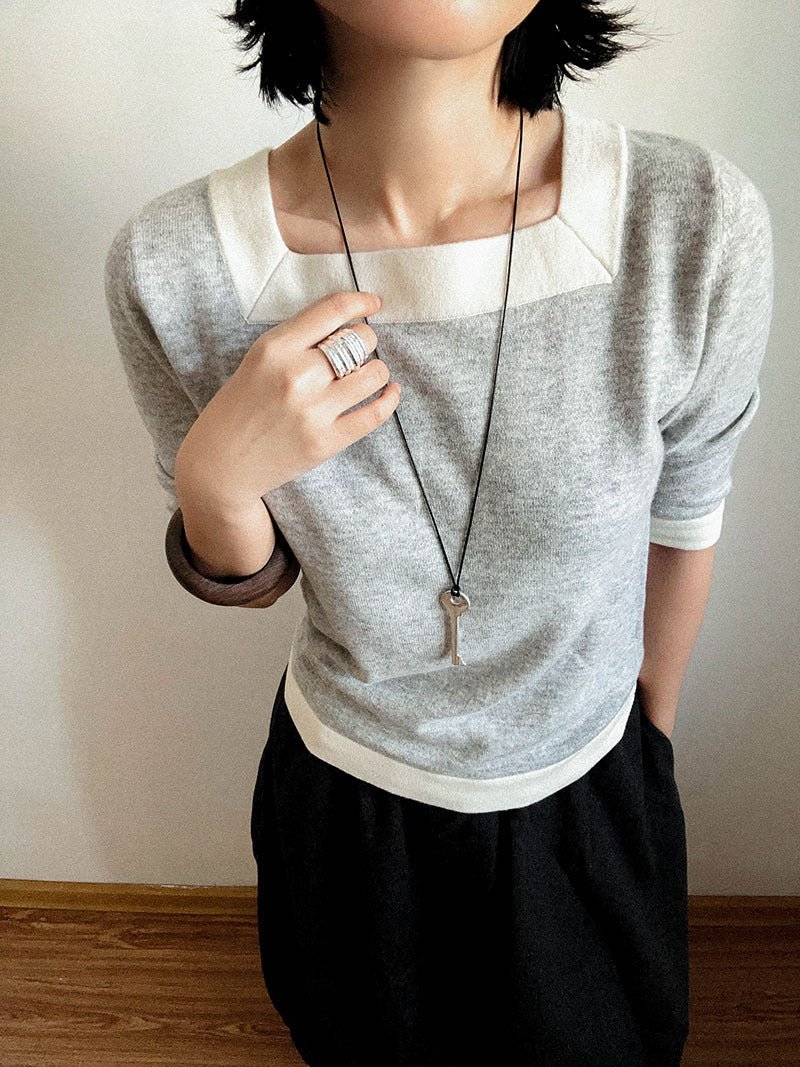 Matte Silver Key Pendant Necklace – Adjustable Black Cord Long Necklace - floysun