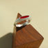 Matte Sterling Silver Semi - Precious Series Band Ring - floysun