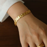 Medieval Hammered Gold Open Cuff Bracelets - floysun