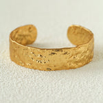 Medieval Hammered Gold Open Cuff Bracelets - floysun