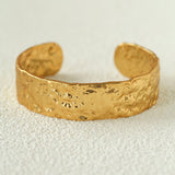 Medieval Hammered Gold Open Cuff Bracelets - floysun
