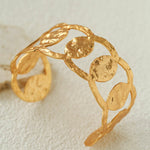 Medieval Hammered Gold Open Cuff Bracelets - floysun