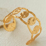 Medieval Hammered Gold Open Cuff Bracelets - floysun