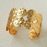Medieval Hammered Gold Open Cuff Bracelets - floysun