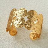 Medieval Hammered Gold Open Cuff Bracelets - floysun