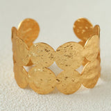 Medieval Hammered Gold Open Cuff Bracelets - floysun