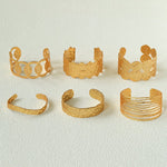 Medieval Hammered Gold Open Cuff Bracelets - floysun