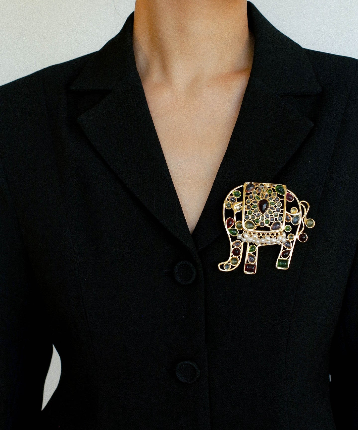 Medieval Handmade Colored Glazed Elephant Brooch - floysun