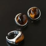 Melange Tiger’s Eye Stud Earrings - floysun